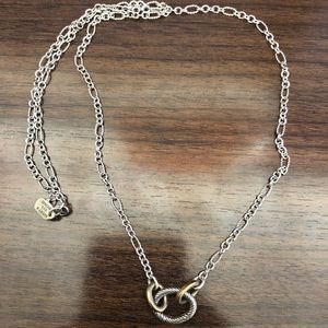 James Avery Oval Twist Charm Holder Necklace
